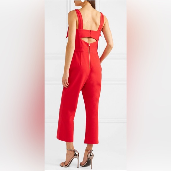 Rebecca Vallance Havana Red Cutout Bow Embellished Jumpsuit - Picture 2 of 7